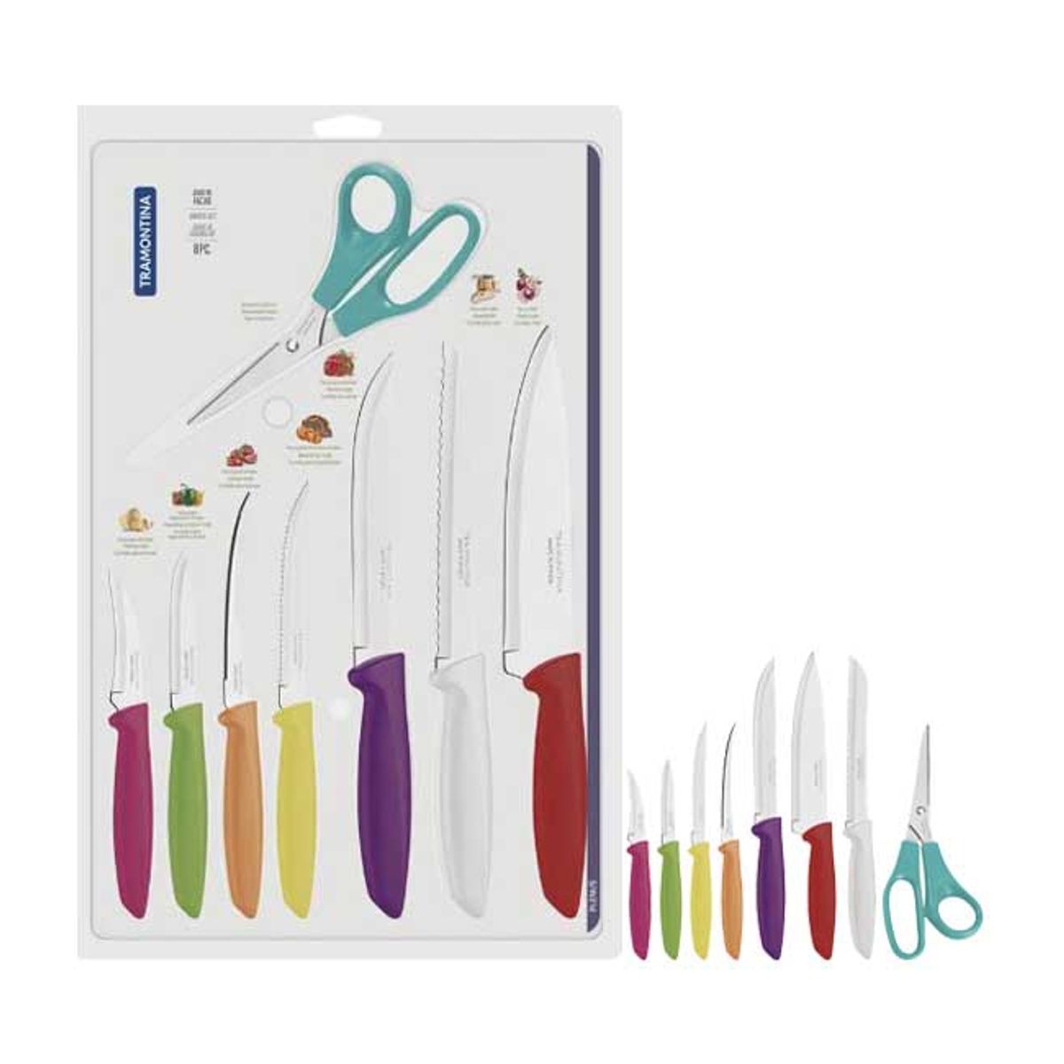 TRAMONTINA - Tramontina Plenus Set De 7 Cuchillos y 1 Tijera