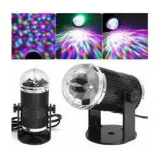 GENERICO - Mini Bola Disco Fiesta Giratoria RGB LED Multicolor