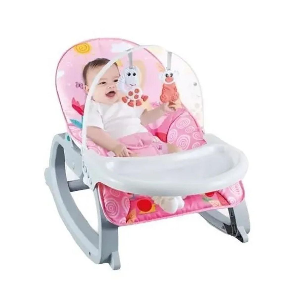 GENERICO - Juguete Silla Mecedora Vibradora 3En1 Sonidos Rosado