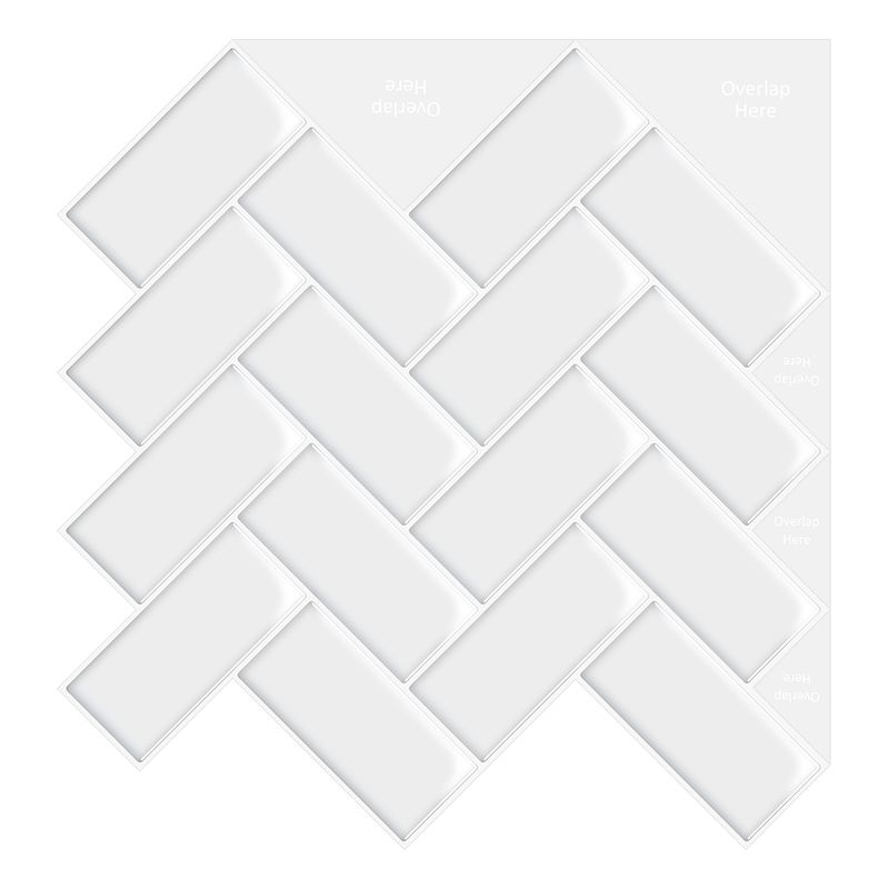 DEKOFIX - Mosaiko Autoadhesivo Brick Inclinado Blanco 1,2 mm