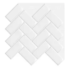 DEKOFIX - Mosaiko Autoadhesivo Brick Inclinado Blanco 1,2 mm