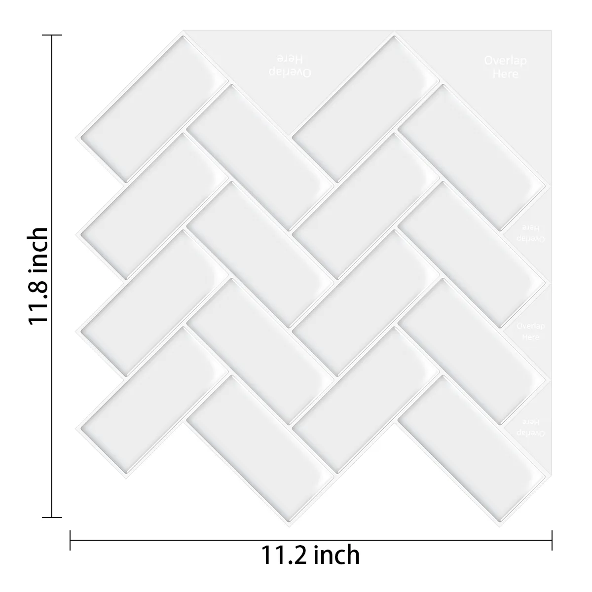 DEKOFIX - Mosaiko Autoadhesivo Brick Inclinado Blanco 1,2 mm