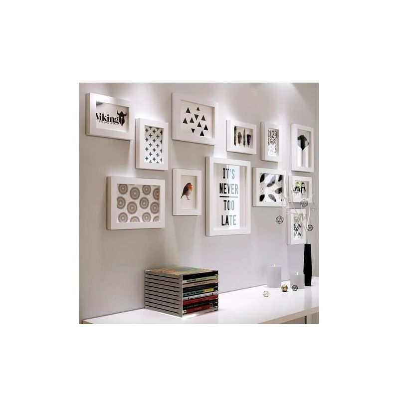 GENERICO - Set Marcos Foto Decorativo Pared 12 Piezas Blanco