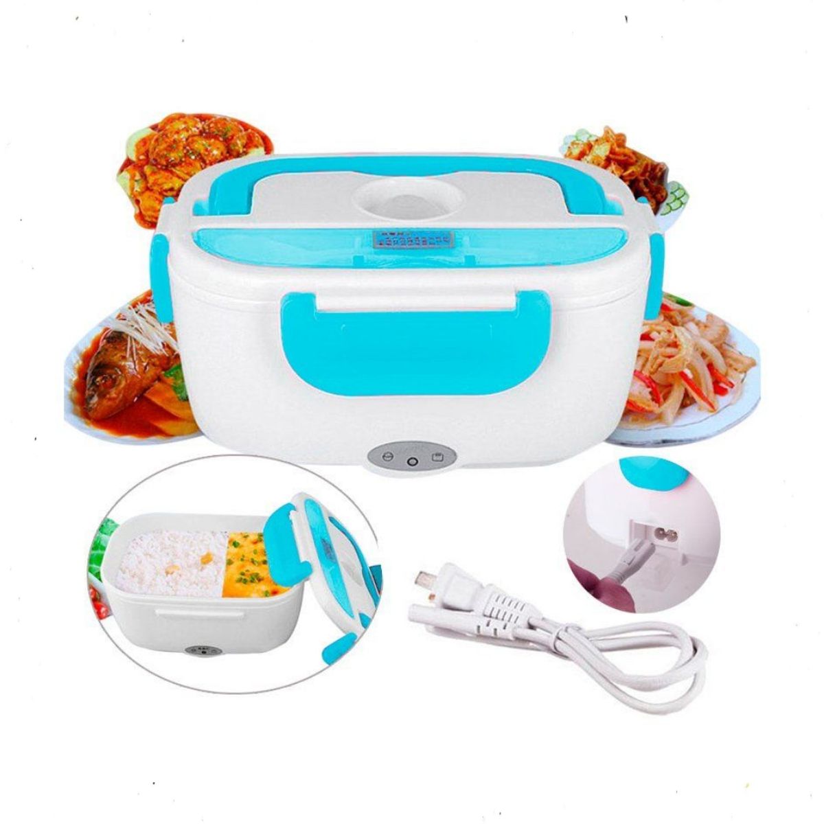 GENERICO - Lonchera Eléctrica Portátil compartimientos naranjo