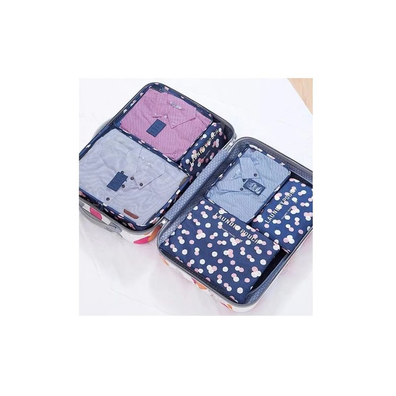 GENERICO - Organizador Set 6 Bolsa De Almacenamiento Equipaje Maleta Celeste
