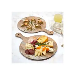 IMAHE - TABLA PARA PIZZA COLOR MADERA MELAMINA 35 CM