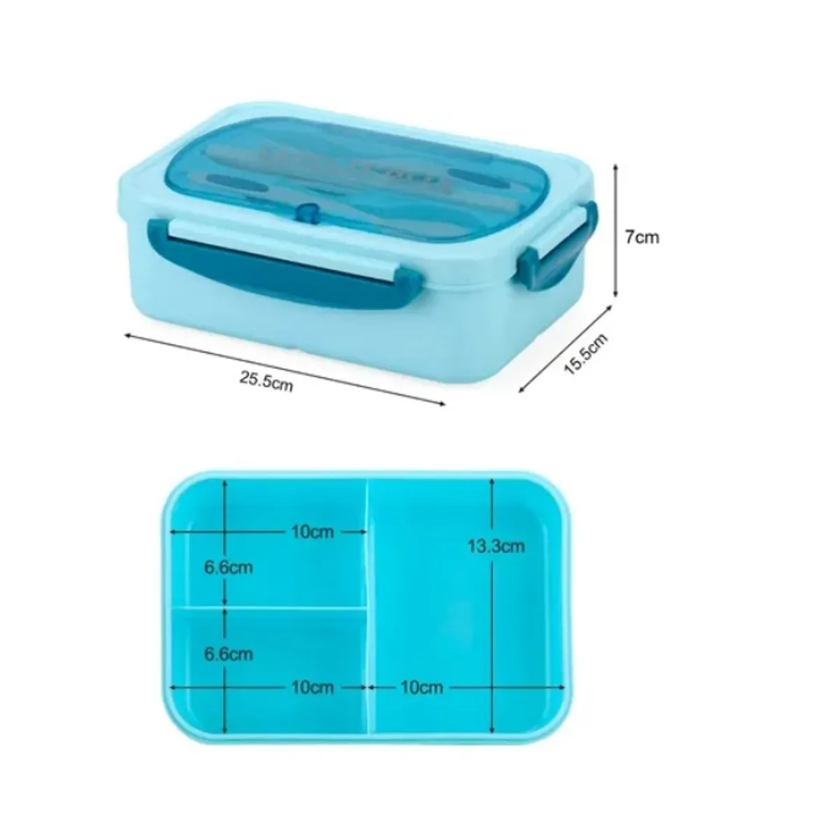 OFERTABKN - Taper Hermico Para Comidas Contenedor  Cubiertos Celeste