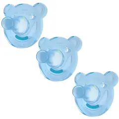 GENERICO - Pack 3 Chupetes De Silicona Osito Alternativos Avent Azul