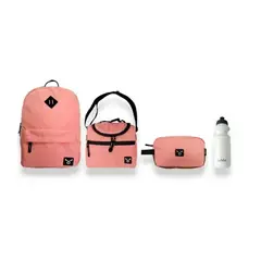 MOOSE - Pack Mochila Lonchera Estuche Botella Pink Jp Ideas
