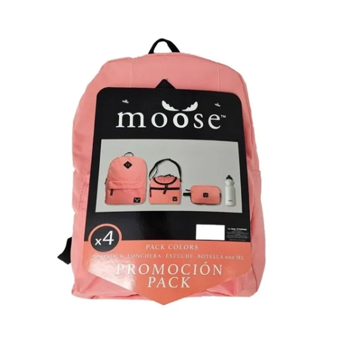 MOOSE - Pack Mochila Lonchera Estuche Botella Pink Moose  Jp Ideas