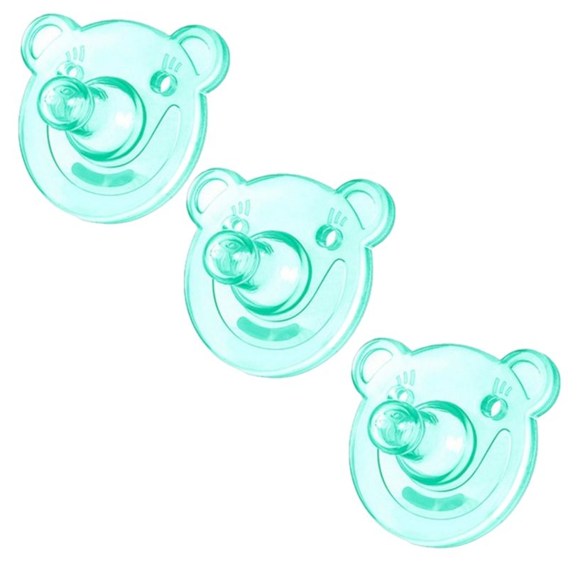 GENERICO - Pack 3 Chupetes De Silicona Osito Alternativos Avent Verde