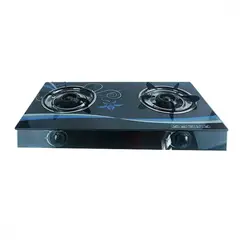 GENERICO - Cocinilla A Gas 2 Plato Automático Vidrio Templado