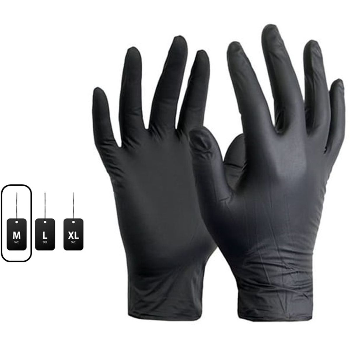 REUTTER - Guantes de Nitrilo Negros Talla M * 100 Unidades