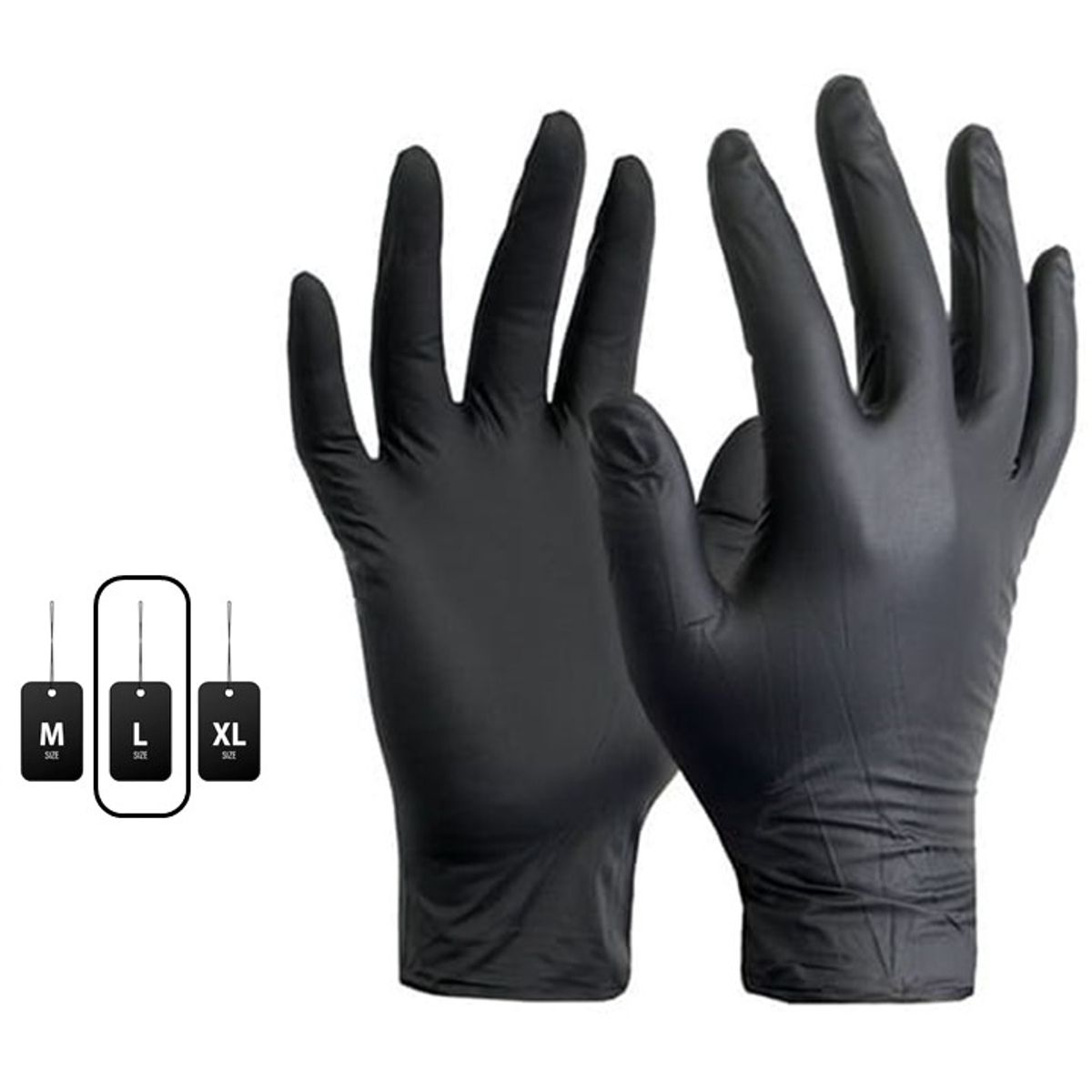REUTTER - Guantes de Nitrilo Negros Talla L * 100 Unidades