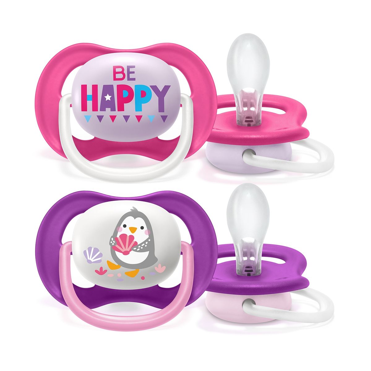 AVENT - Chupete Avent Ultra Air Happy Pinguino 6-18m 2UN