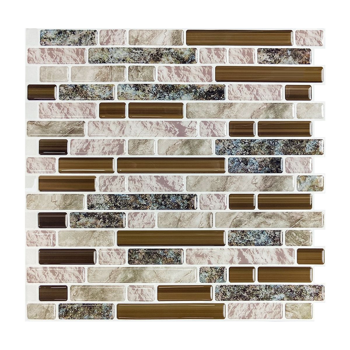 DEKOFIX - Mosaiko Autoadhesivo Mármol Marrón 1,2 mm