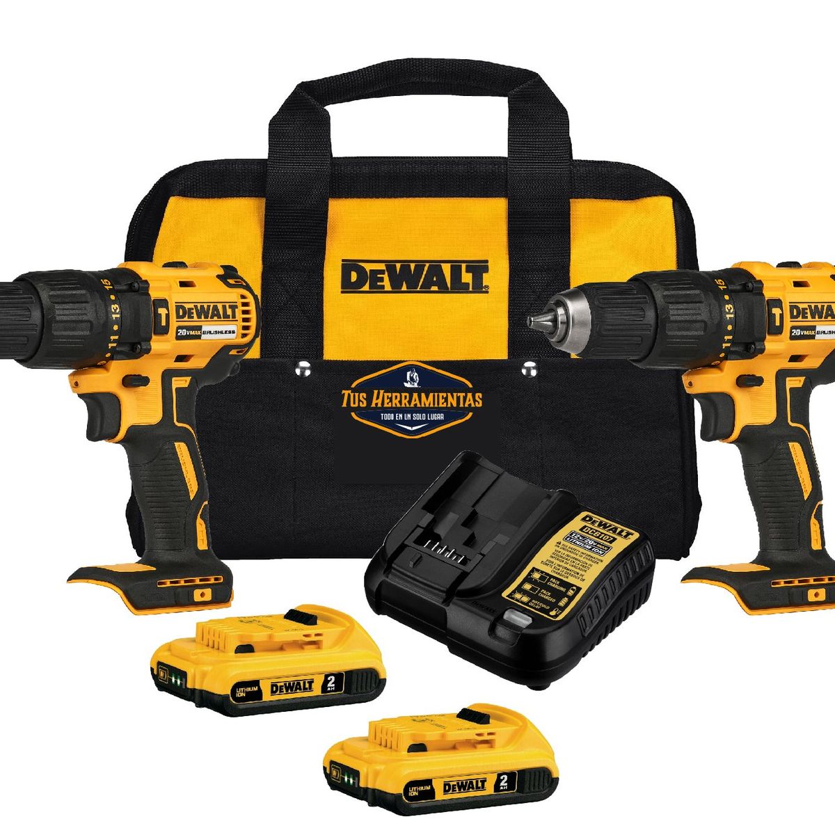 DEWALT - Kit 2 Taladros Percutor Brushless 20v Dewalt Dcd778d2