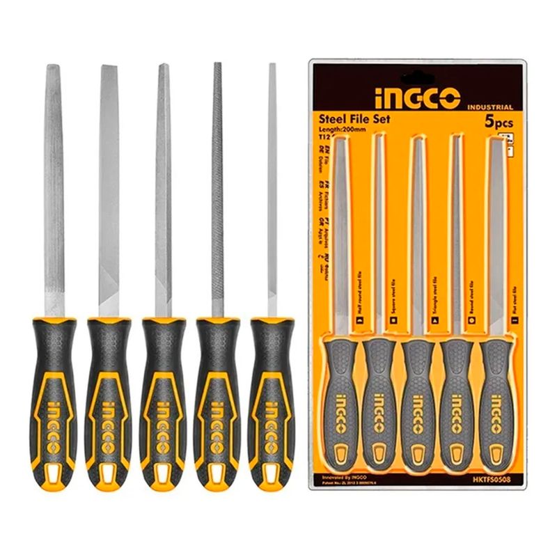 INGCO - Kit Set Juego De Limas De Acero 5 Piezas 8 Pulgadas Ingco