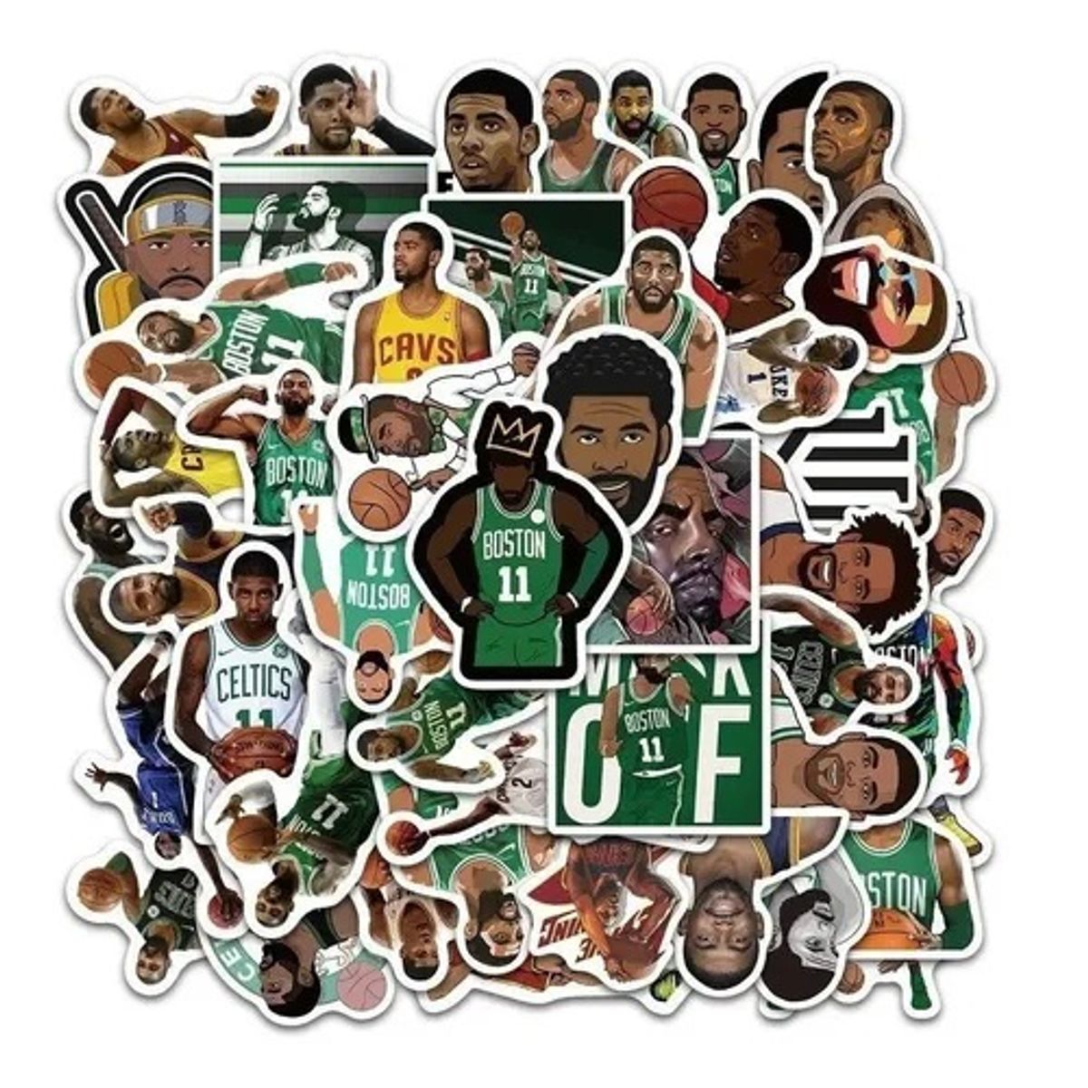 GARSIL - 50 Stickers Kyrie irving - Etiquetas Autoadhesivas