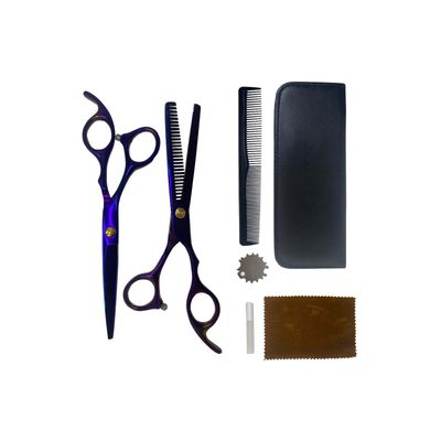 Imagen 2 del producto Kit Tijera Peluquería Profesional Entresacadora tornasol Set Peines