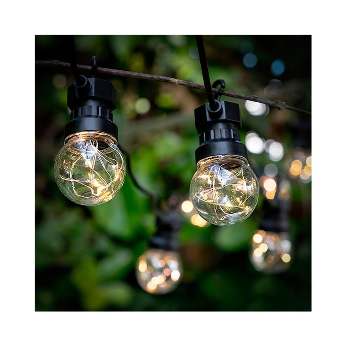 GENERICO - Guirnalda Solar Exterior 5mts 10 Ampolletas Luz Hada.