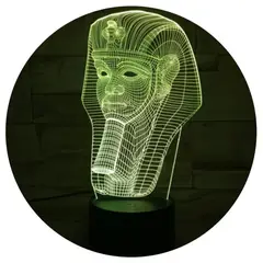 3DILUTION - Lámpara Visual 3d Tutankamon Base Negra con App