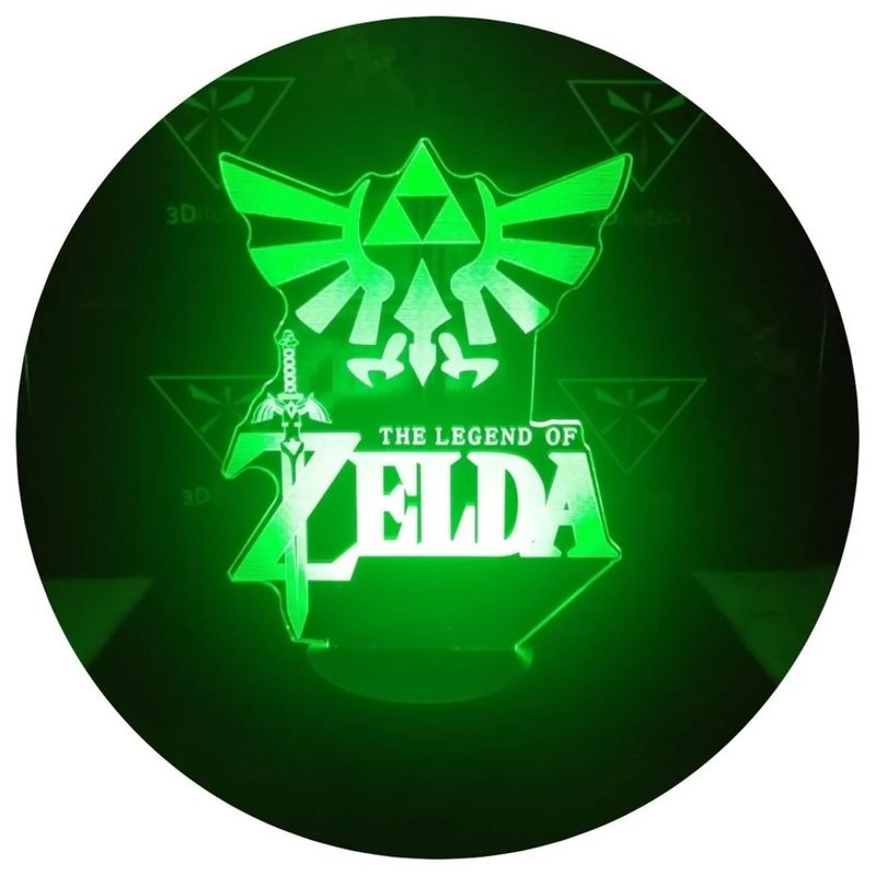 3DILUTION - Lámpara Logo De Zelda Base Negra con Aplicación