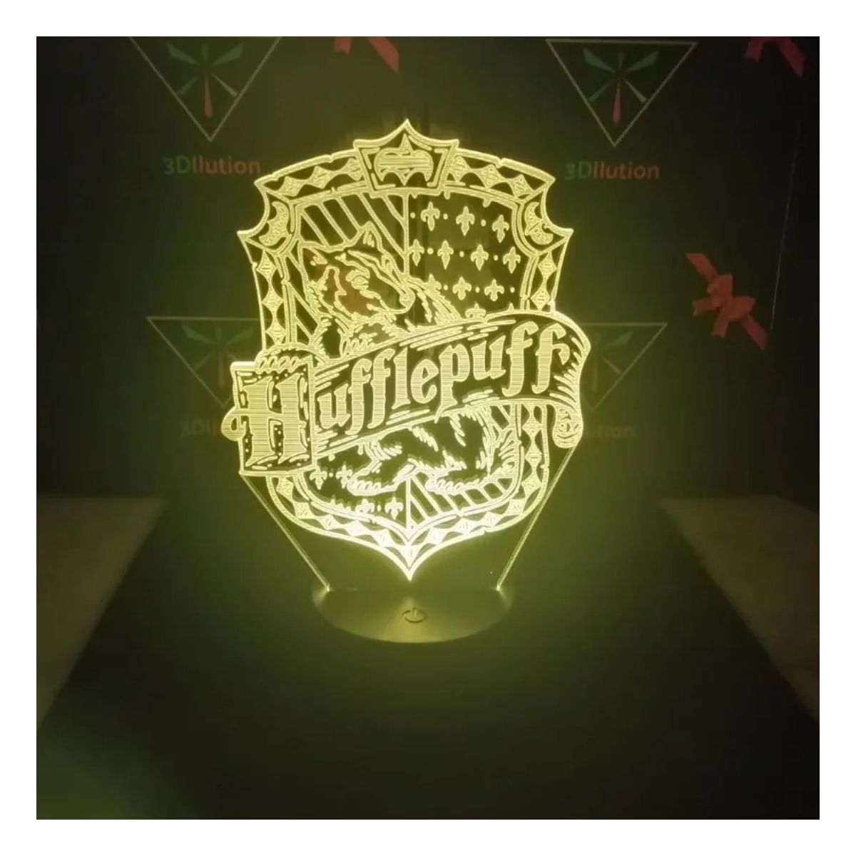 3DILUTION - Lampara Hufflepuff Harry Potter Base Negra con App