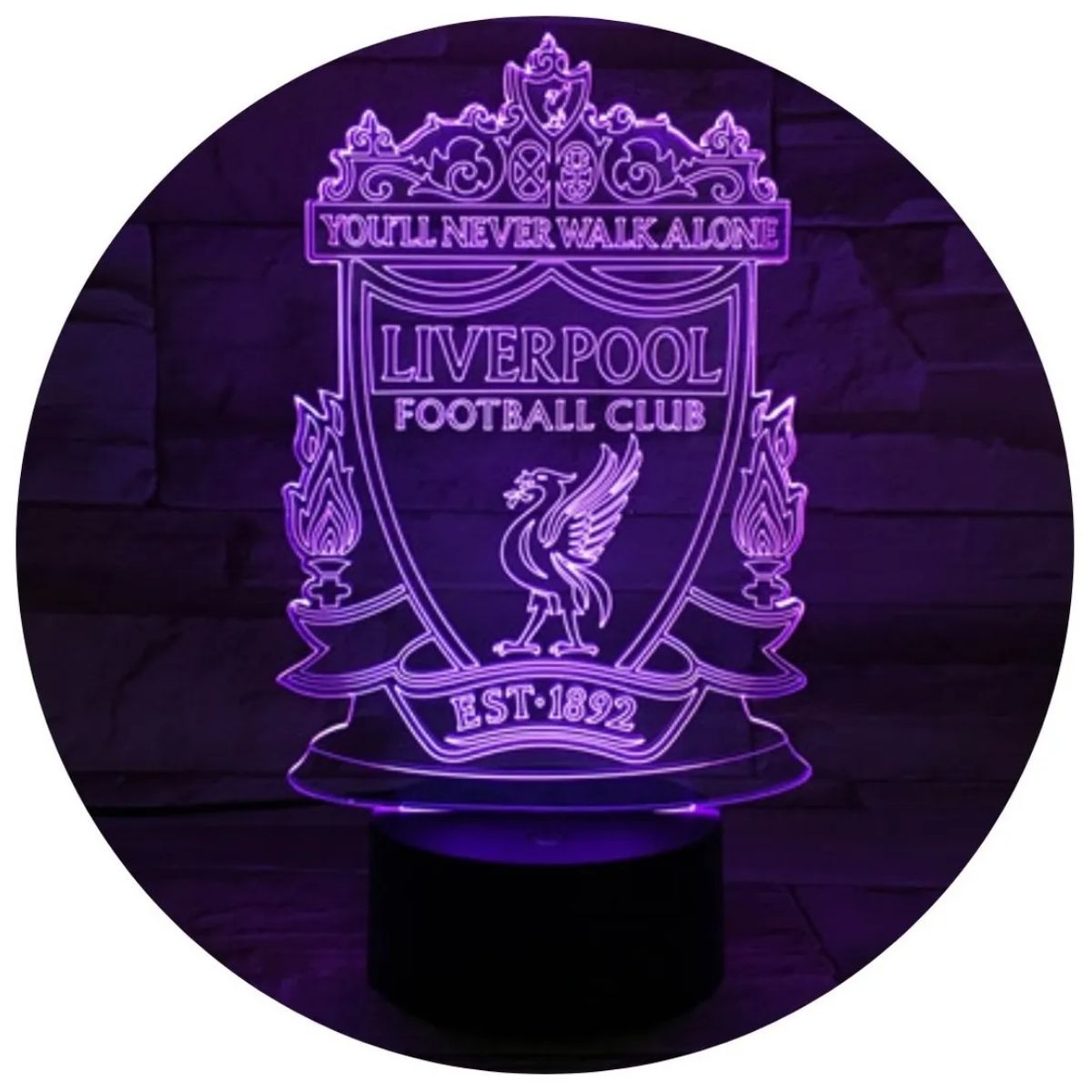 3DILUTION - Lámpara Liverpool Fc Base Negra con Aplicación