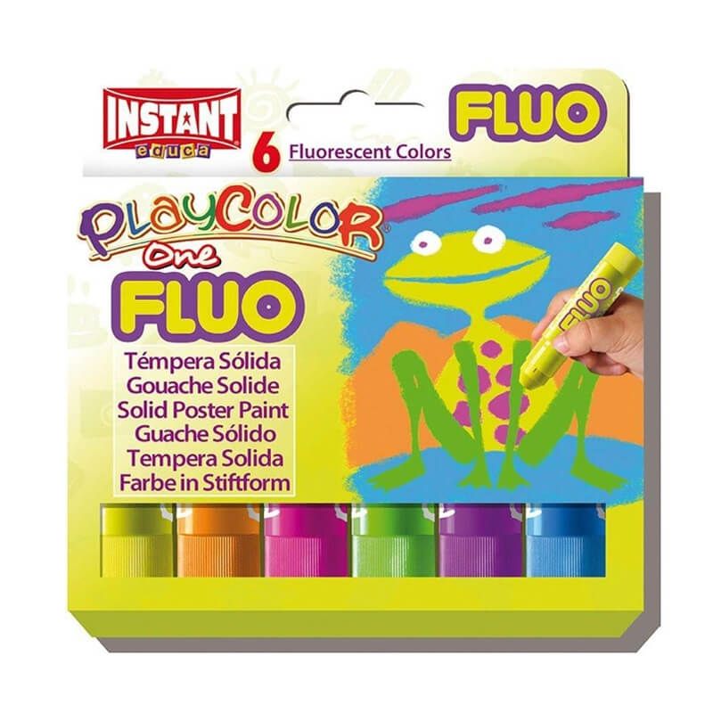 VARIOS - Tempera Solida Fluorecente 6 Colores