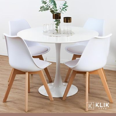 Imagen 2 del producto Comedor Mesa Tulip Blanca + 4 Sillas Tulip Blancas