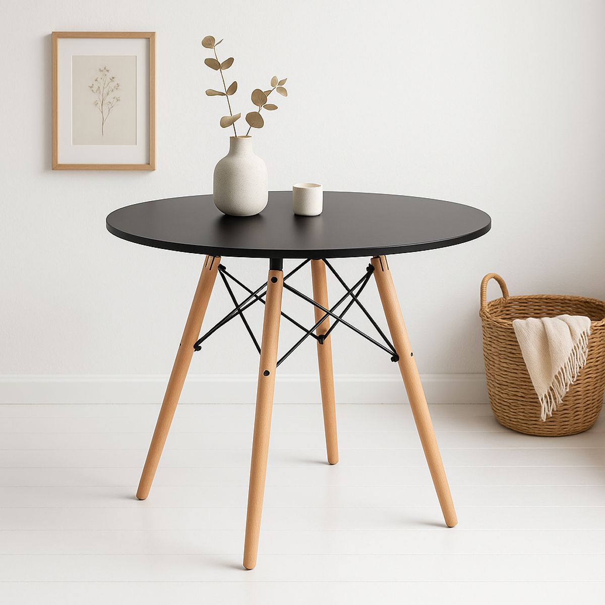 KLIK - Mesa de Comedor Eames 100cm redonda - Negra KLIK