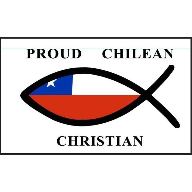 GENERICO - Bandera Pez Cristiana de 300cm x 180cm