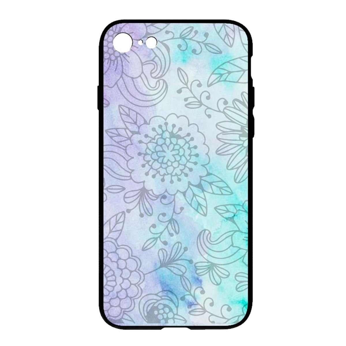 GENERICO - Carcasa IPHONE 8 Mandala celeste Borde negro