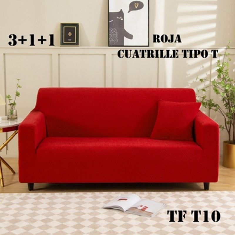 GENERICO - Fundas Sillon Sofa Texturizada Y Elasticadas 3 Cuerpos