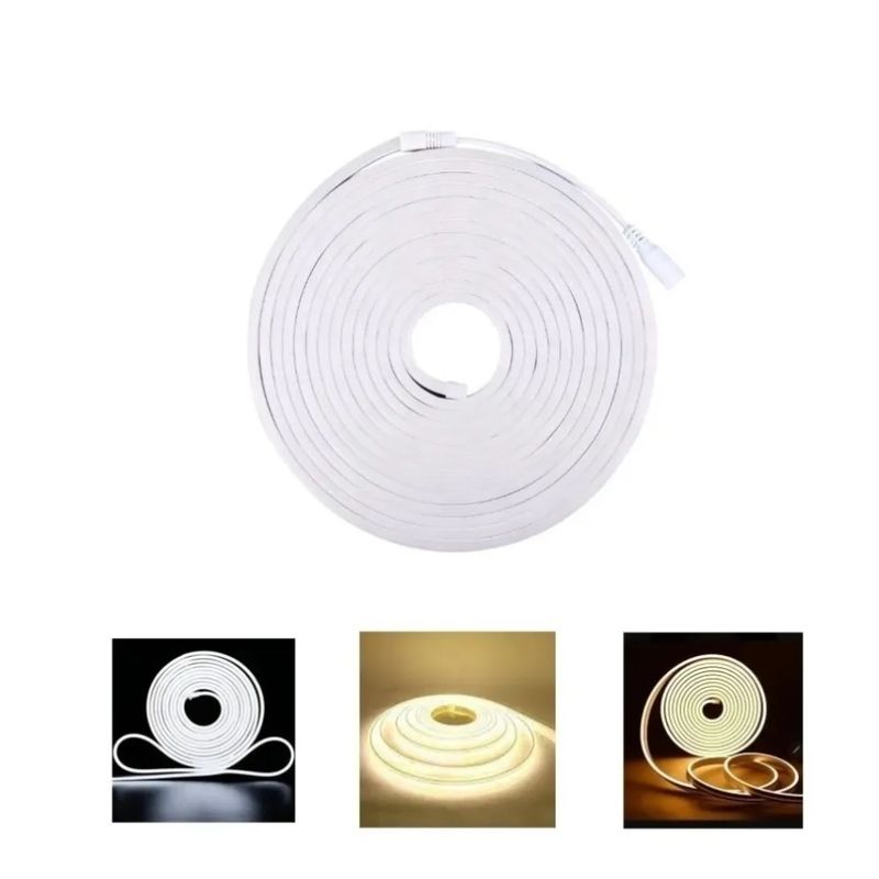GENERICO - Cinta Neón Flex Blanca Fria 12volt Con Transformador Incluido 5 Amp