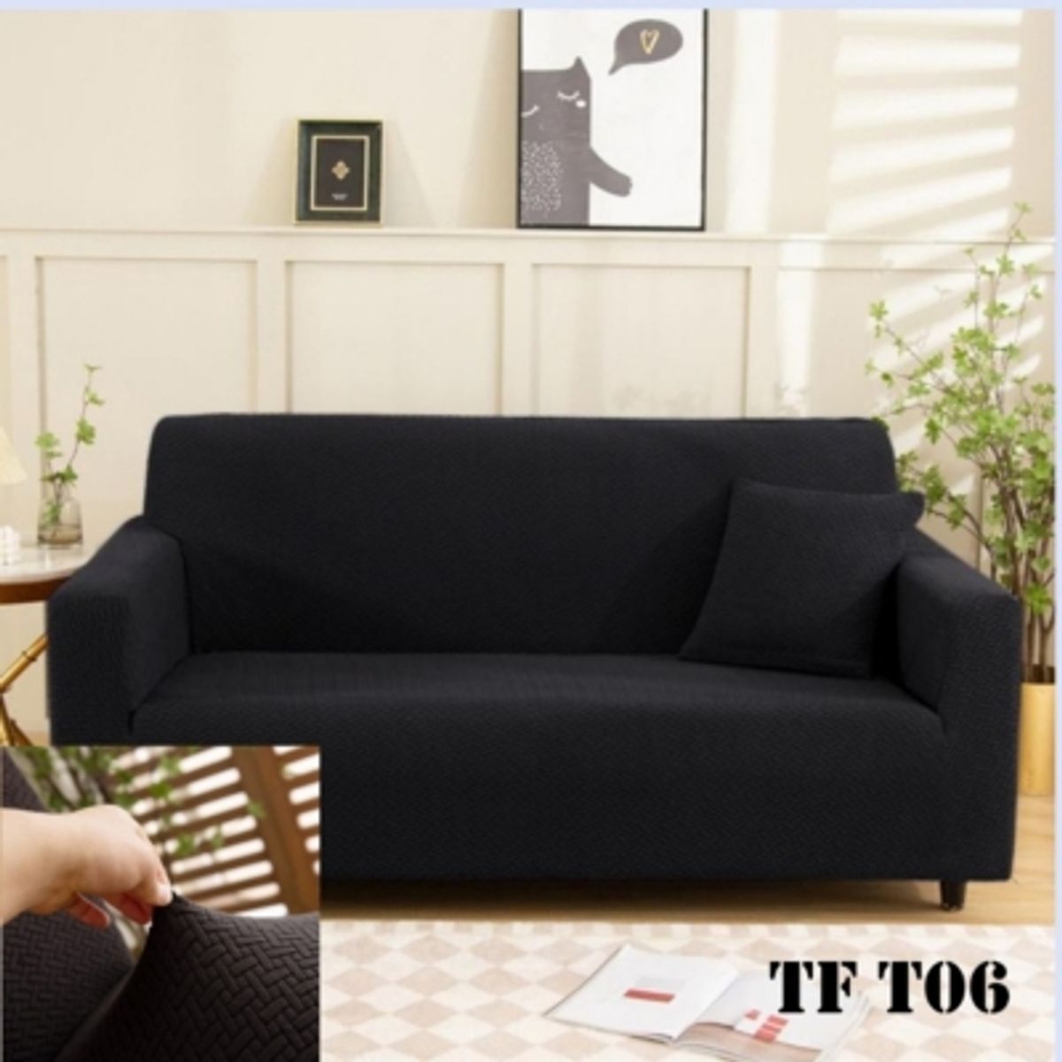 GENERICO - Fundas Sillon Sofa Texturizada Y Elasticadas 3 Cuerpos