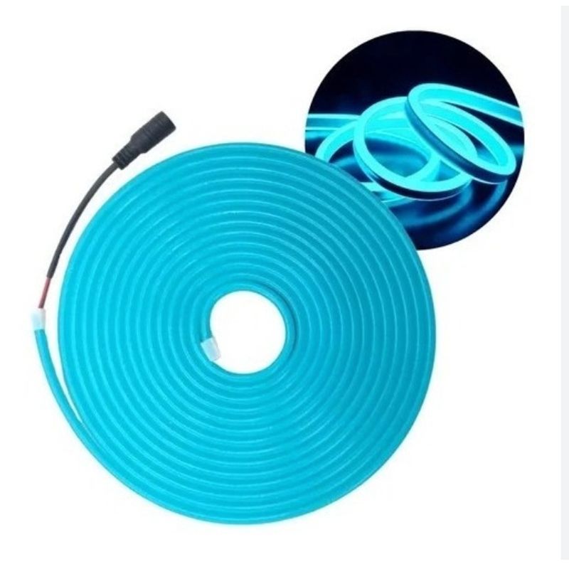 GENERICO - Cinta Neón Flex Celeste 12volt Con Transformador Incluido 5 Amp