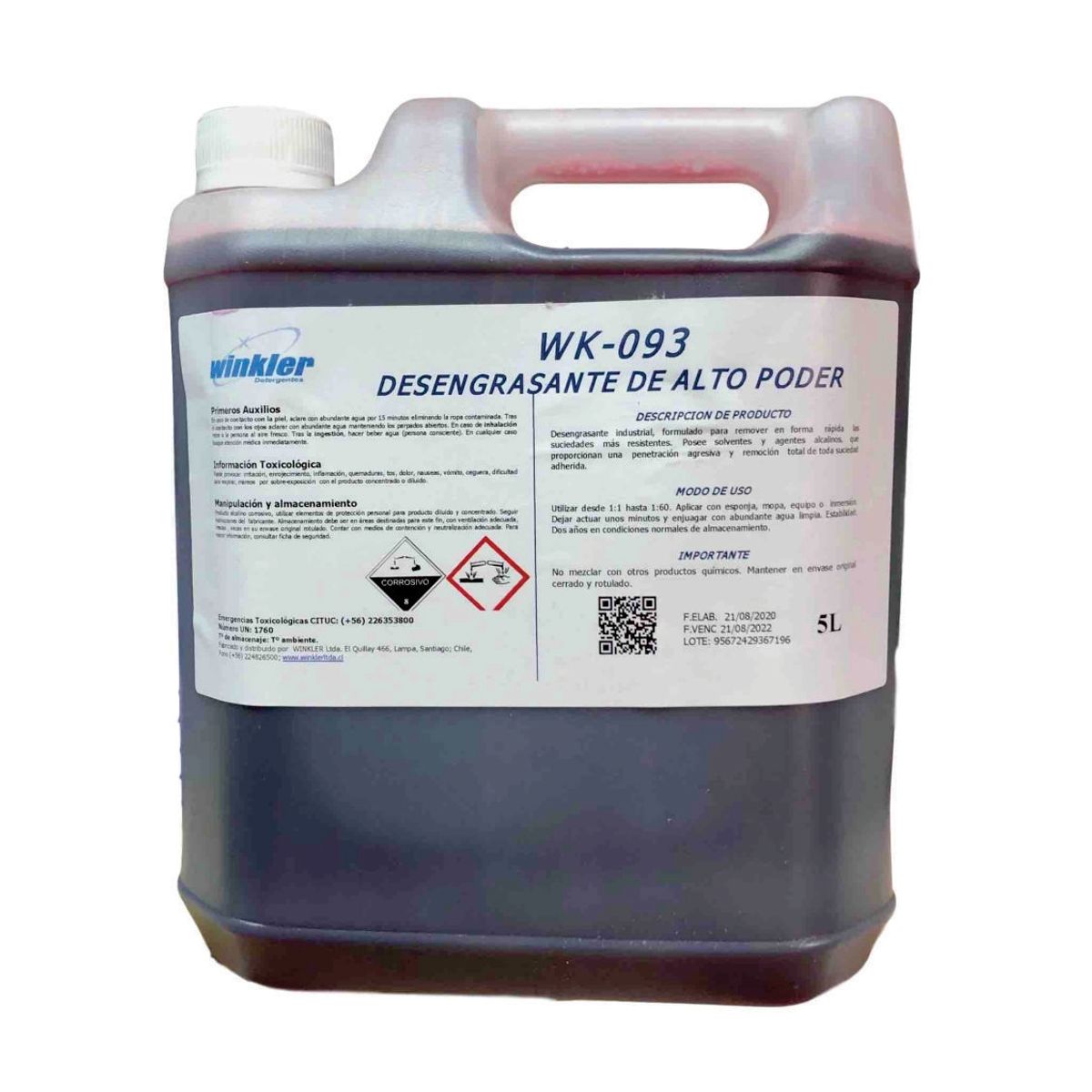 WINKLER - Desengrasante Concentrado Industrial Alto Poder