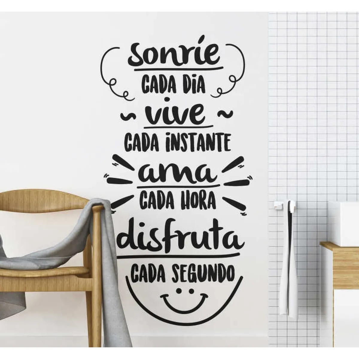 GENERICO - Vinilo Sticker  Decorativo Adhesivo  Motivación Cara Feliz