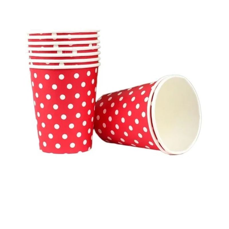 Pasteleria - X10 Vasos Desechables Decoración Vaso Cumpleaños Rojo 1619