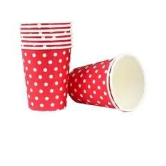 Pasteleria - X10 Vasos Desechables Decoración Vaso Cumpleaños Rojo 1619