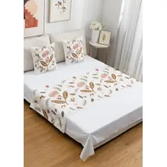 GENERICO - Piecera Bordada flores de colores + dos fundas de cojín