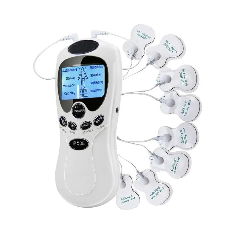 GENERICO - Electrofisico Electroestimulador Tens Masajeador 8 Parches
