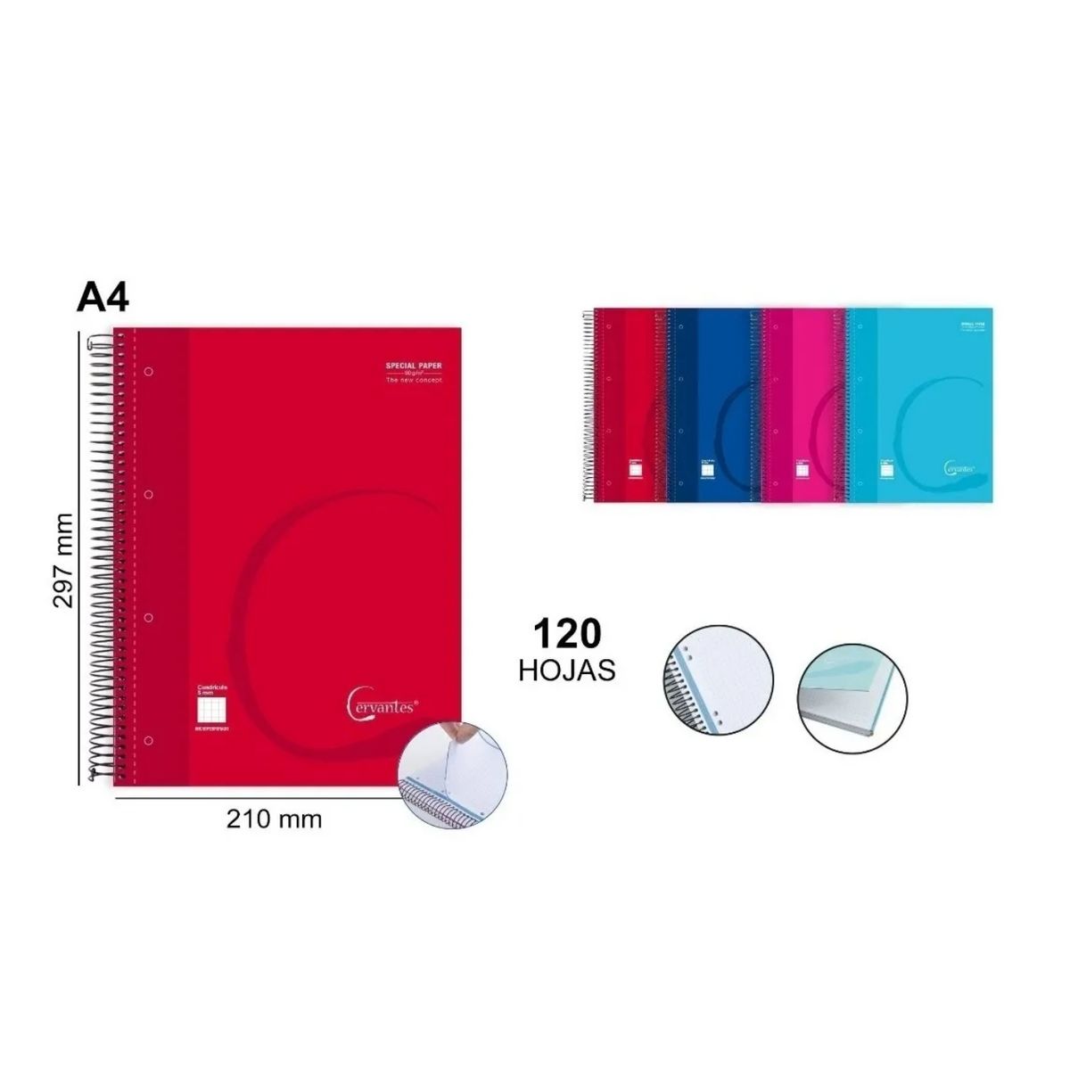 GENERICO - Cuaderno Personalizado A4 120 Hojas, 21 X 29,7 Cm