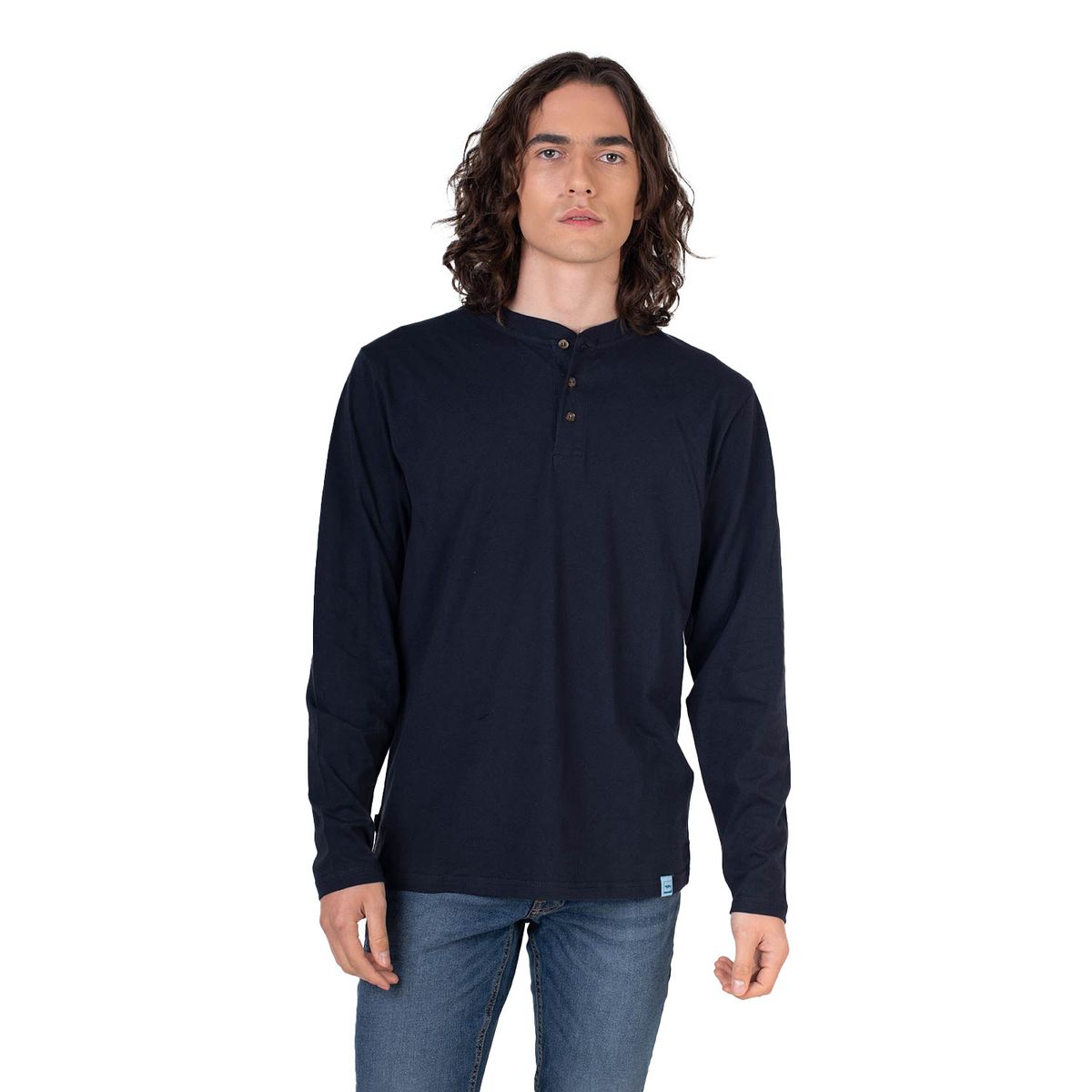 LENGA - Polera Hombre Manga Larga con Botones Queule