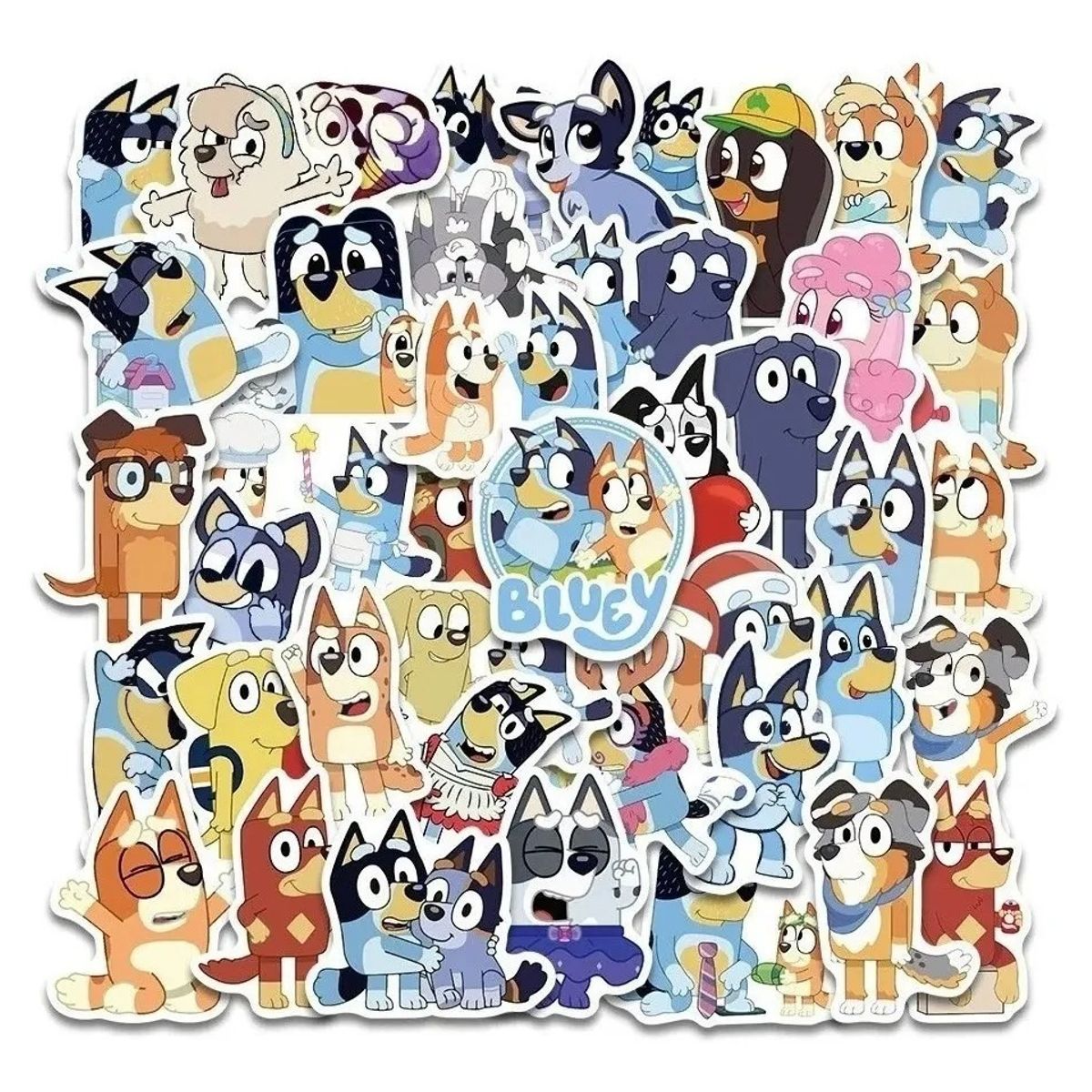 GARSIL - 50 Stickers Bluey - Etiquetas Autoadhesivas