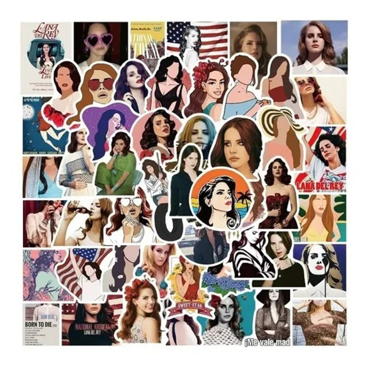 GARSIL - 50 Stickers Lana del Rey - Etiquetas Autoadhesivas