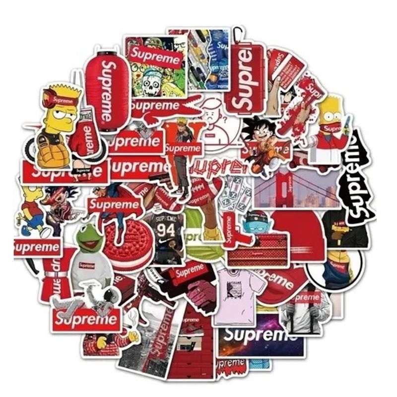 GARSIL - 50 Stickers Supreme - Etiquetas Autoadhesivas