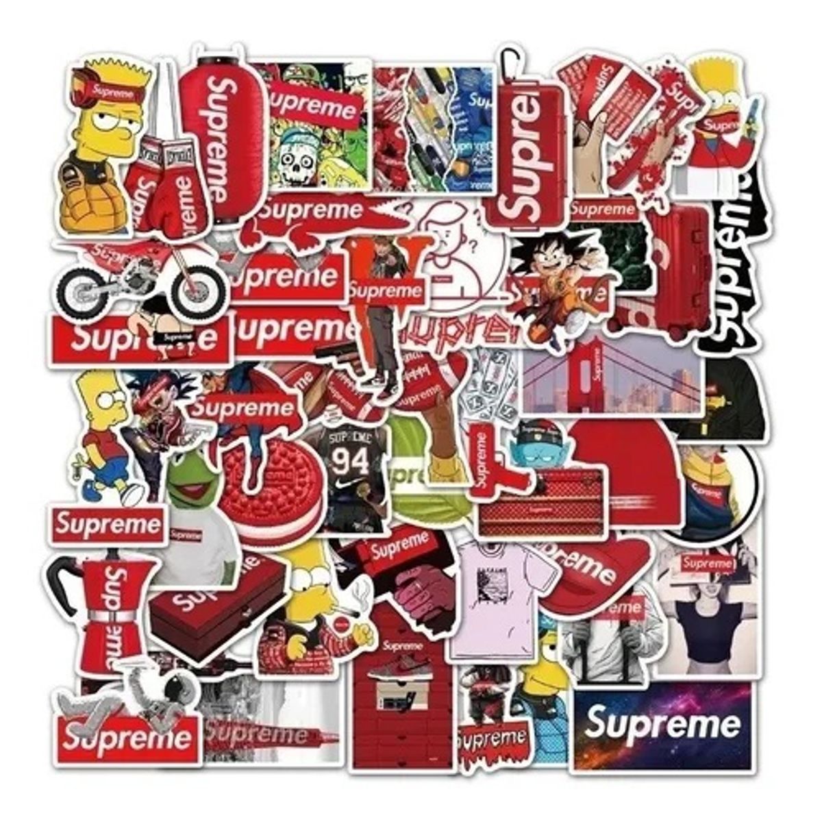 GARSIL - 50 Stickers Supreme - Etiquetas Autoadhesivas